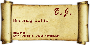 Breznay Júlia névjegykártya